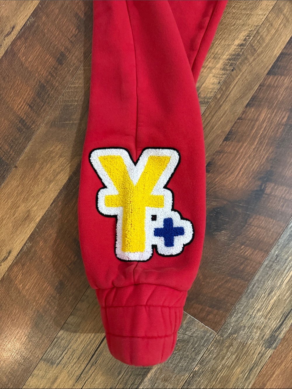 Tulones Currency Collectors Red Joggers - Multi-Patch Streetwear - Size Small - Picture 5 of 8